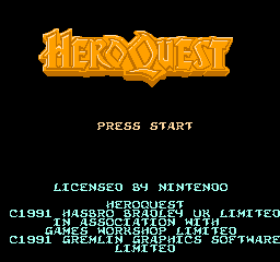 Hero Quest Title Screen